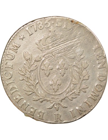 Louis XVI Aux Rameaux d'Olivier 1 ecu Argent 1785 R Orléans