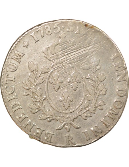 Louis XVI Aux Rameaux d'Olivier 1 ecu Argent 1785 R Orléans