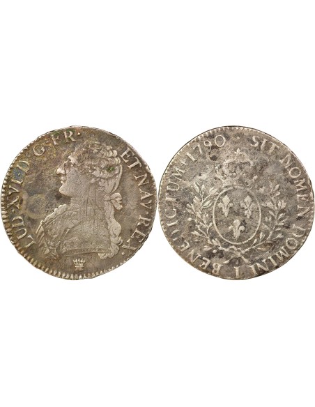 Louis XVI Aux Rameaux d'Olivier 1 ecu Argent 1790 I Limoges