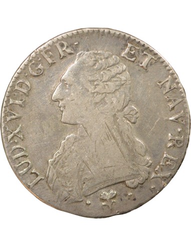 Louis XVI Aux Rameaux d'Olivier 1 ecu Argent 1788 L Bayonne