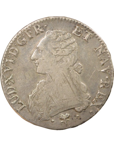 Louis XVI Aux Rameaux d'Olivier 1 ecu Argent 1788 L Bayonne