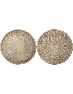 Louis XV Au Buste Habillé 1 ecu Argent 1732 L Bayonne