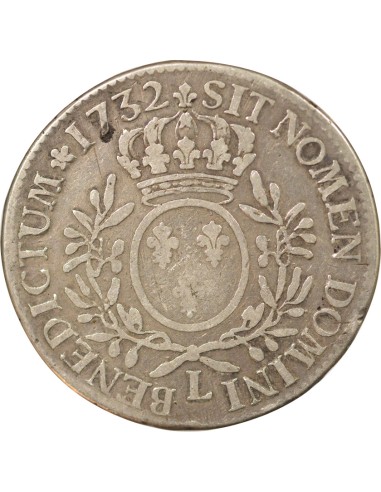 Louis XV Au Buste Habillé 1 ecu Argent 1732 L Bayonne