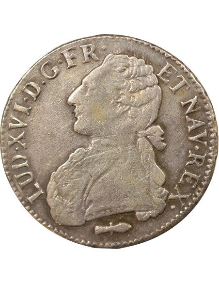 Louis XVI Aux Rameaux d'Olivier 1 ecu Argent 1788 Q Perpignan