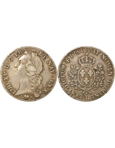 Louis XV Au Bandeau 1 ecu Argent 1761 L Bayonne