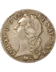 Louis XV Au Bandeau 1 ecu Argent 1761 L Bayonne 2