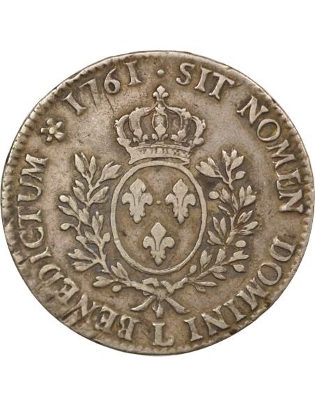 Louis XV Au Bandeau 1 ecu Argent 1761 L Bayonne