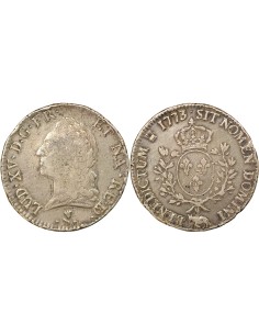 Louis XV A la Vieille Tête 1 ecu Argent 1773 Pau