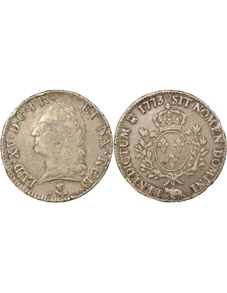 Louis XV A la Vieille Tête 1 ecu Argent 1773 Pau