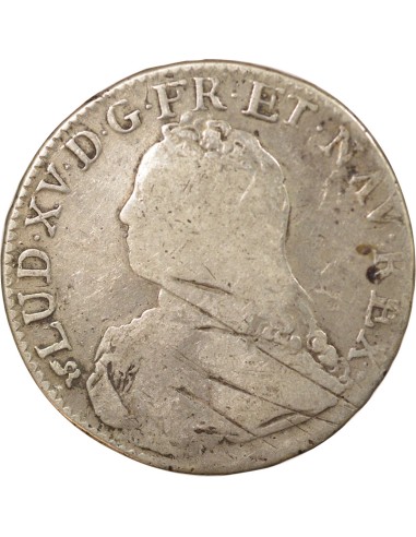 Louis XV Au Buste Habillé 1 ecu Argent 1739 B Rouen