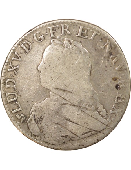 Louis XV Au Buste Habillé 1 ecu Argent 1739 B Rouen
