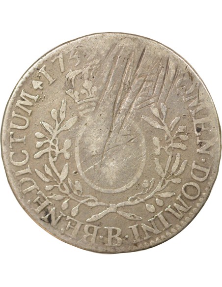 Louis XV Au Buste Habillé 1 ecu Argent 1739 B Rouen