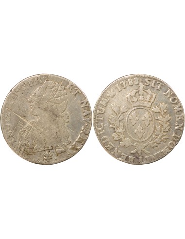 Louis XVI Aux Rameaux d'Olivier 1 ecu Argent 1788 L Bayonne