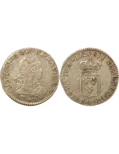 Louis XV Ecu de France 1/6 ecu Argent 1721 R Orléans