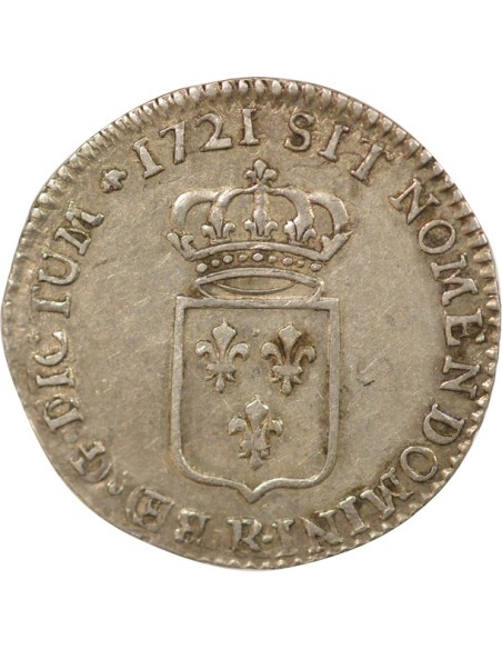 Louis XV Ecu de France 1/6 ecu Argent 1721 R Orléans