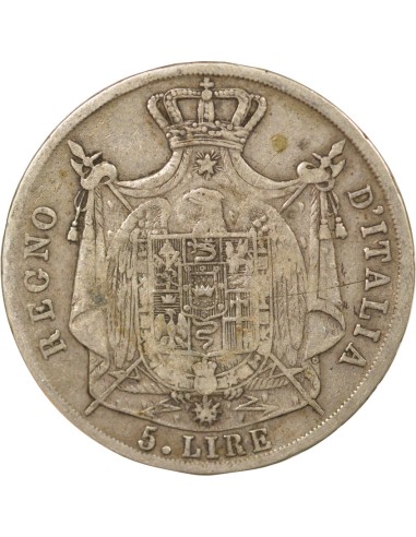 Roi d'Italie 5 lire Argent 1812 B Bologne