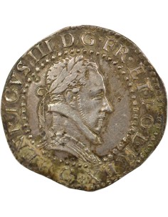 Henri III Au Col Plat 1/2 franc Argent 1587 G Poitiers 2