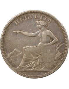 Suisse Helvetia Assise 5 francs Argent 1874 B. Bruxelles 2