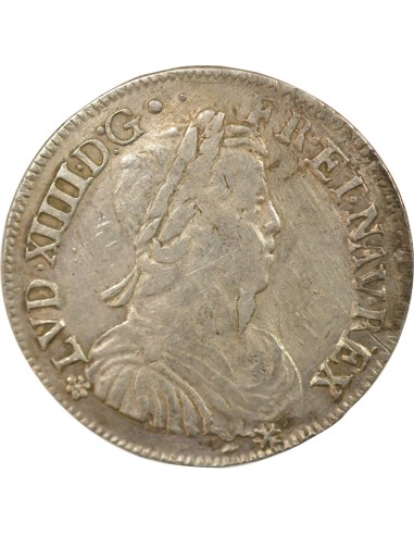 Louis XIV A la Mèche Longue 1/2 ecu Argent 1653 E Tours