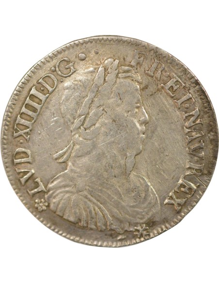 Louis XIV A la Mèche Longue 1/2 ecu Argent 1653 E Tours