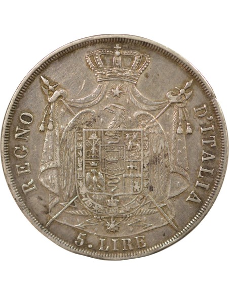 Roi d'Italie 5 lire Argent 1812 V Venise