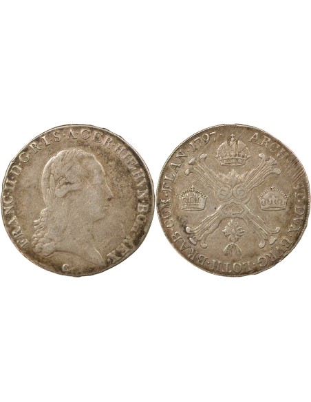 Pays-Bas Autrichiens François II du Saint-Empire 1/2 couronne Argent 1797 C Prague