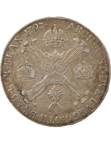 Pays-Bas Autrichiens François II du Saint-Empire 1/2 couronne Argent 1797 C Prague