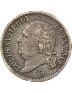 Louis XVIII Tête nue 1/4 franc Argent 1824 M Toulouse 2