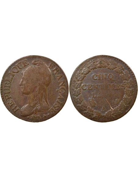 Dupré 5 centimes Bronze An 7/5 A - Paris