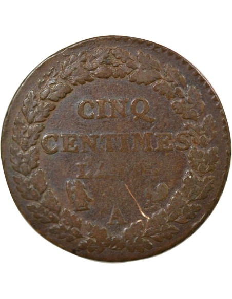 Dupré 5 centimes Bronze An 7/5 A - Paris