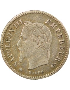 Napoléon III Tête Laurée 20 centimes Argent 1867 A - Paris 2