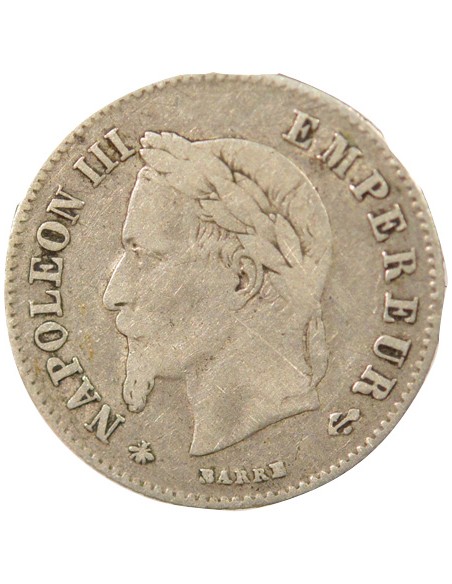 Napoléon III Tête Laurée 20 centimes Argent 1866 A - Paris