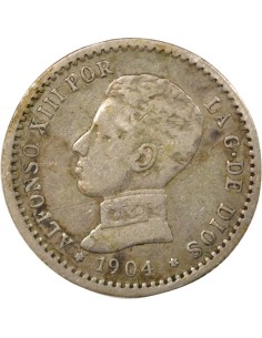 Espagne Alphonse XIII d'Espagne 4e Portrait 50 centimos Argent 1904 AI Madrid 2