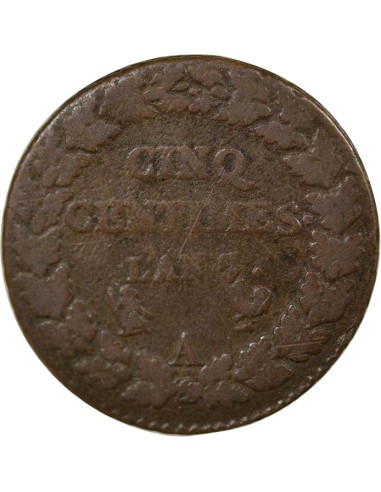 Dupré 5 centimes Bronze An 7/5 A - Paris