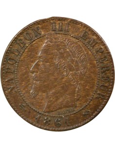 Napoléon III Tête Laurée 1 centime Bronze 1861 K Bordeaux 2