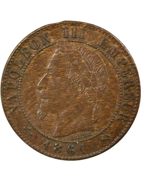 Napoléon III Tête Laurée 1 centime Bronze 1861 K Bordeaux