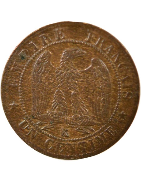 Napoléon III Tête Laurée 1 centime Bronze 1861 K Bordeaux