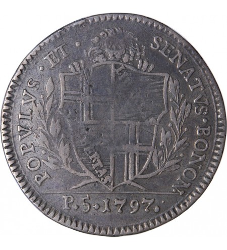 ITALIE, GOUVERNEMENT PROVISOIRE - 1/2 SCUDO 1797 BOLOGNE