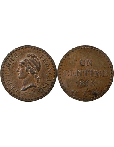 Dupré 1 centime Cuivre 1848 A - Paris