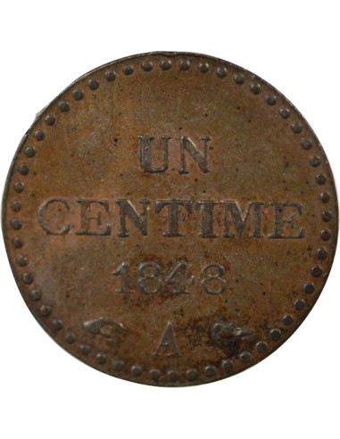 Dupré 1 centime Cuivre 1848 A - Paris