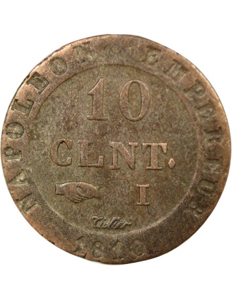 Roi d'Italie Au N Couronné 10 centimes Billon 1810 I Limoges