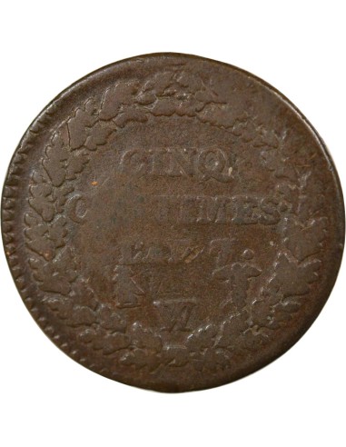 Dupré 5 centimes Bronze An 7/5 A - Paris