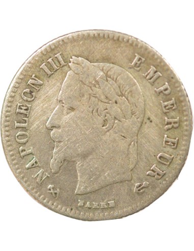 Napoléon III Tête Laurée 20 centimes Argent 1866 K Bordeaux