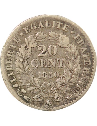IIe République 20 centimes Argent 1850 A - Paris