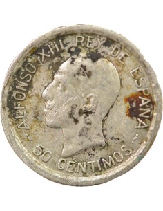 Espagne Alphonse XIII d'Espagne 6e Portrait 50 centimos Argent 1926 AI Madrid 2