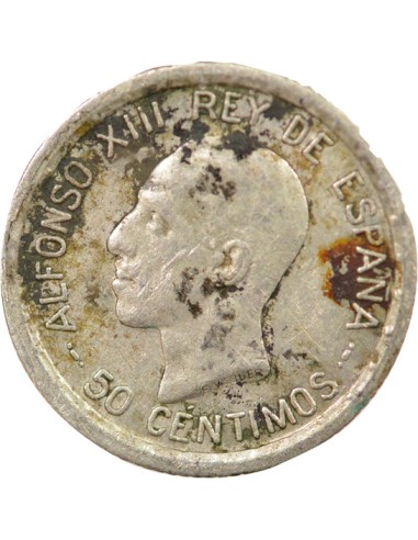 Espagne Alphonse XIII d'Espagne 6e Portrait 50 centimos Argent 1926 AI Madrid