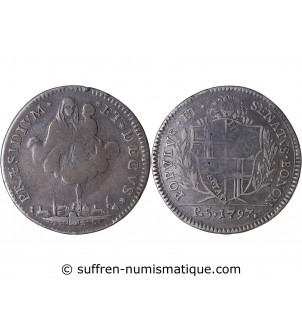 ITALIE, GOUVERNEMENT PROVISOIRE - 1/2 SCUDO 1797 BOLOGNE