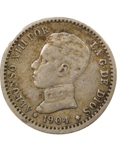 Espagne Alphonse XIII d'Espagne 4e Portrait 50 centimos Argent 1904 AI Madrid 2