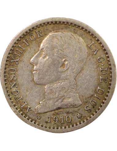 Espagne Alphonse XIII d'Espagne 50 centimos Argent 1910 AI Madrid