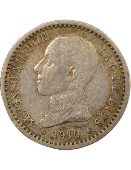 Espagne Alphonse XIII d'Espagne 50 centimos Argent 1910 AI Madrid